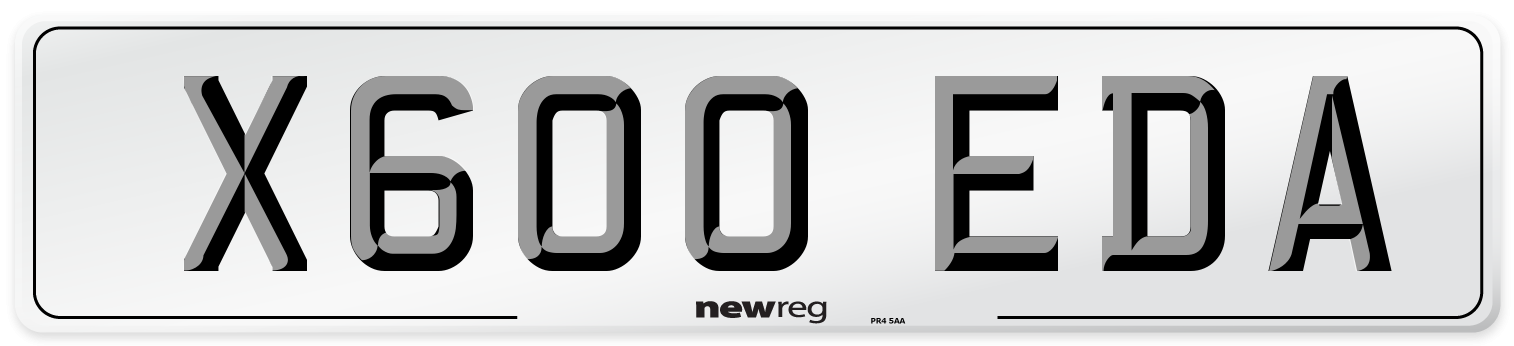 X600 EDA Number Plate from New Reg